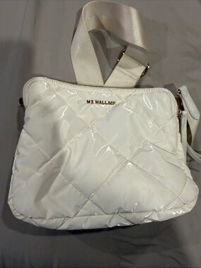 MZ Wallace Ivory Quilted Crossbody Bag